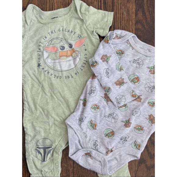 STAR WARS Infant 0-6 Mos Baby Yoda Grogu The Mandalorian Bundle Jacket/Pants & T - Picture 4 of 10